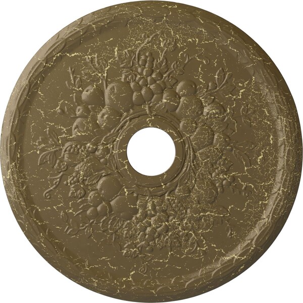 Ekena Millwork Grape Medallion (Canopies up to 3 5/8"), 22 5/8"OD x 3 5/8"ID x 5/8"P, Mississippi Mud Crackle CM22GRMMC - main